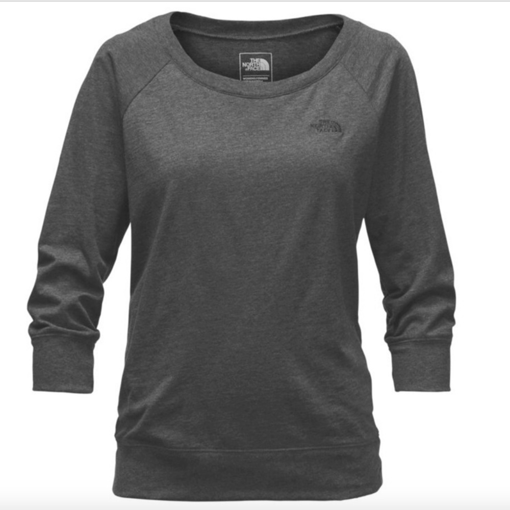 The North Face Jersey Boat Neck Heather Grey Sz M